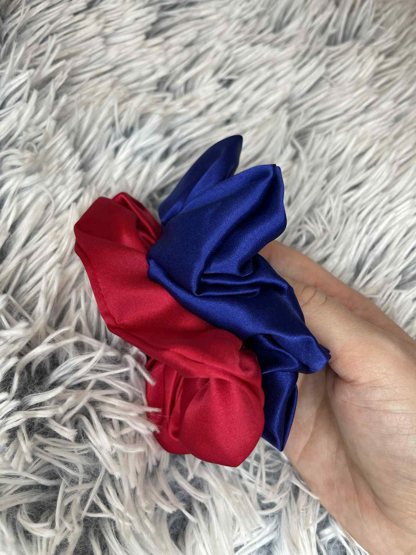 Konge blå Silk Satin Scrunchie