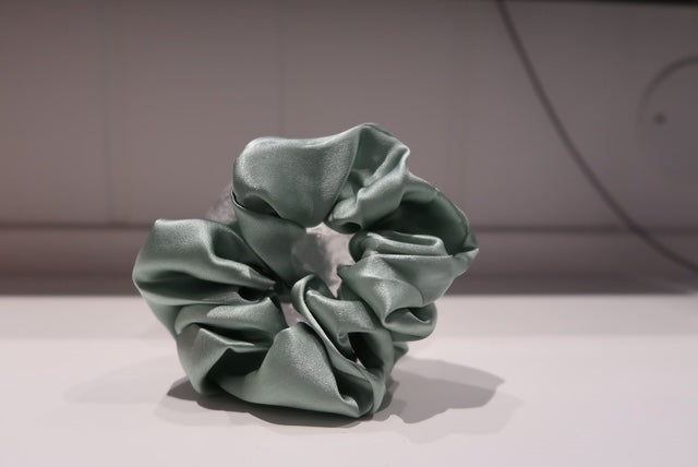 Light green Silk Satin Scrunchie