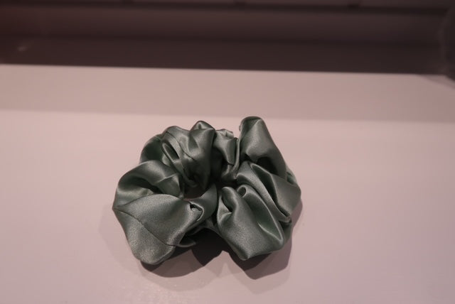 Light green Silk Satin Scrunchie