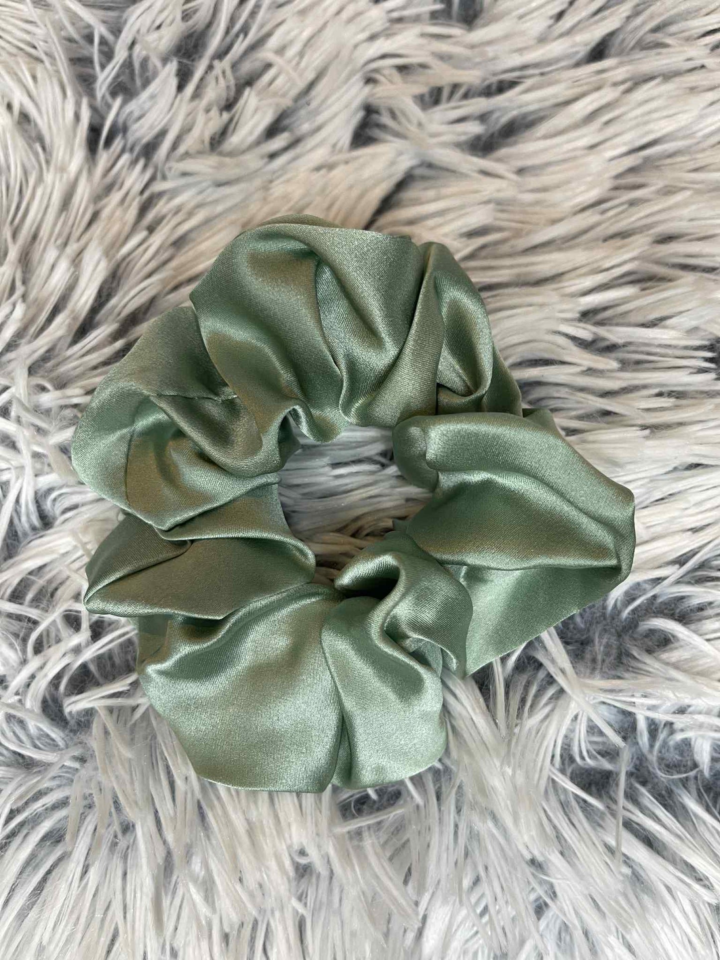 Light green Silk Satin Scrunchie