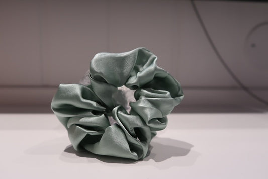 Light green Silk Satin Scrunchie
